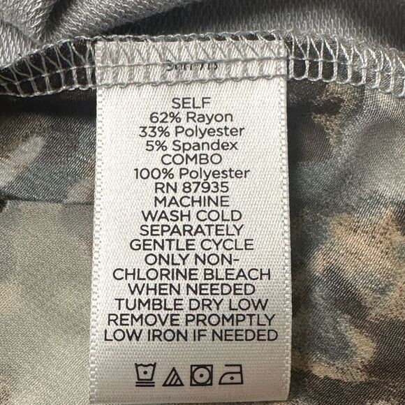 Logo Lounge Vest Women's Sz XS Gray/Brown Multicolor Sheer Back Watercolor Print - Picture 6 of 8